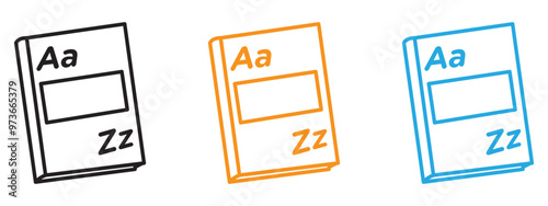 Dictionaries icon Thin line illustration set