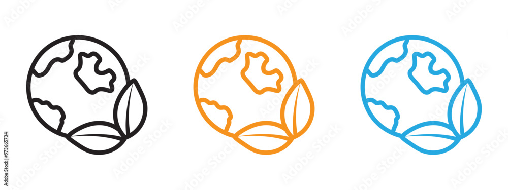 Environment icon Thin line illustration set Environment icon Thin line illustration set