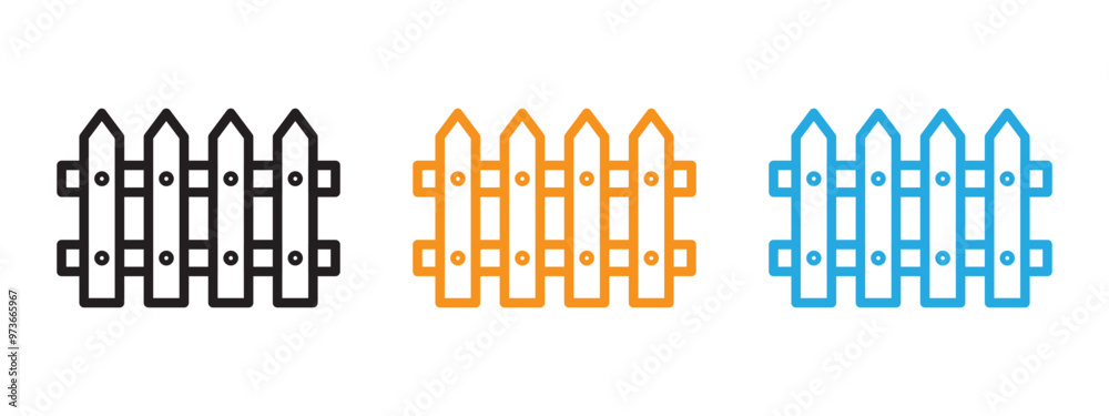 Fence icon Thin line illustration set Fence icon Thin line illustration set