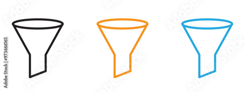 Funnel icon Thin line illustration set