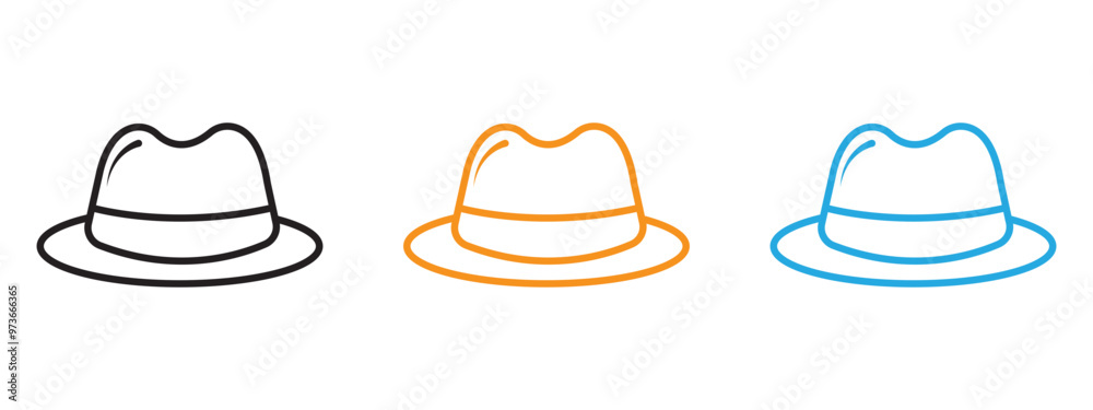 Hat Icon Thin line illustration set Hat Icon Thin line illustration set