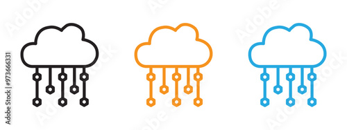Hail icon Thin line illustration set