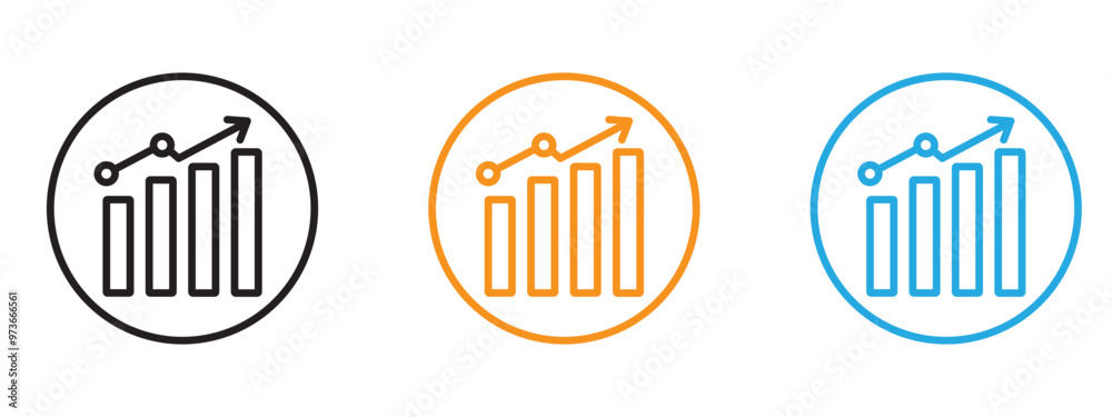 Improvement growth icon Thin line illustration set Improvement growth icon Thin line illustration set