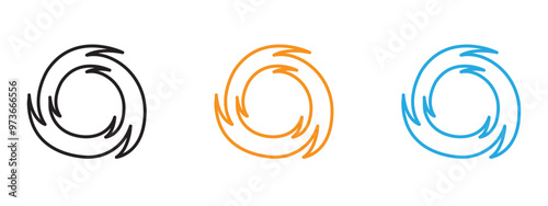 Hurricane icon Thin line illustration set