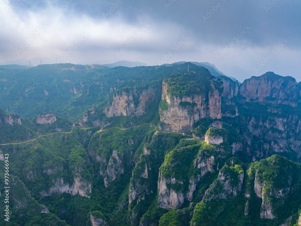 Aerial photography of Wangmangling in Taihang Mountain, Lingchuan County, Jincheng, Shanxi Aerial photography of Wangmangling in Taihang Mountain, Lingchuan County, Jincheng, Shanxi