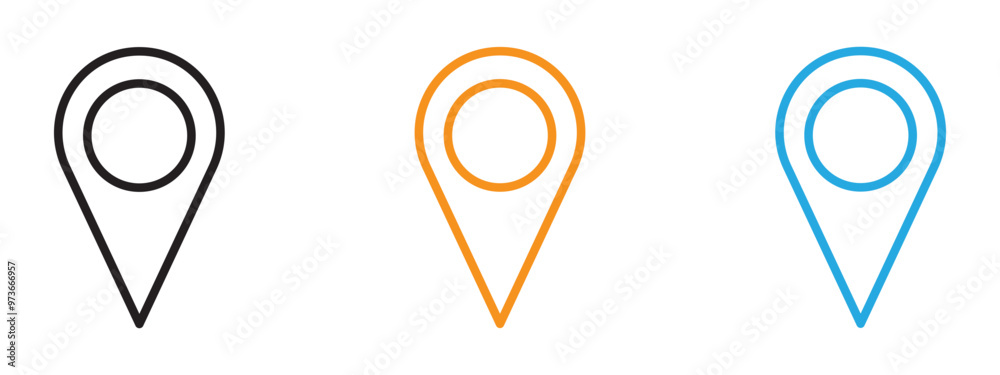 Map marker icon Thin line illustration set Map marker icon Thin line illustration set
