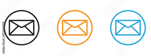 Mail Icon Thin line illustration set