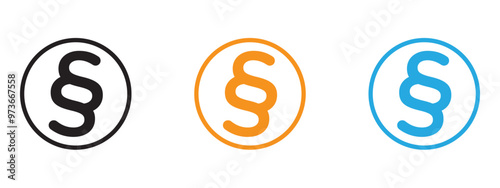 Paragraph icon Thin line illustration set