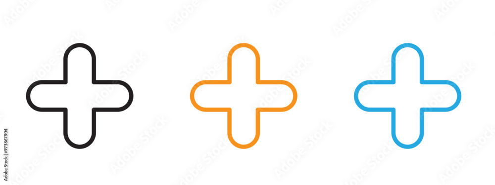 Fototapeta premium Plus icon Thin line illustration set