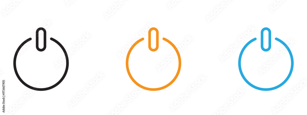 Power button icon Thin line illustration set Power button icon Thin line illustration set