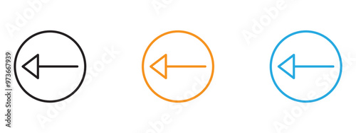 Previous icon Thin line illustration set