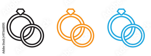 Ring icon Thin line illustration set