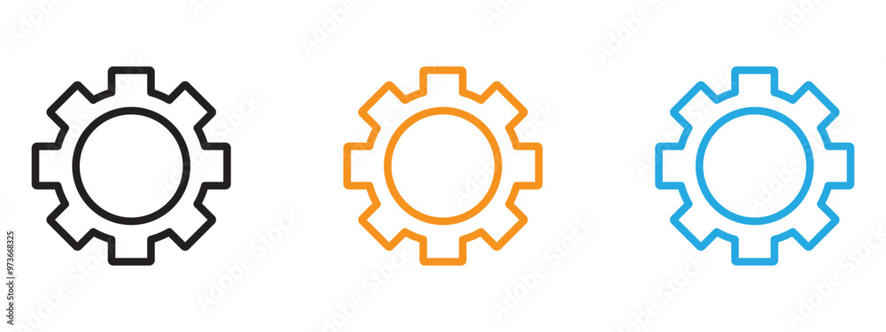 Settings icon Thin line illustration set Settings icon Thin line illustration set