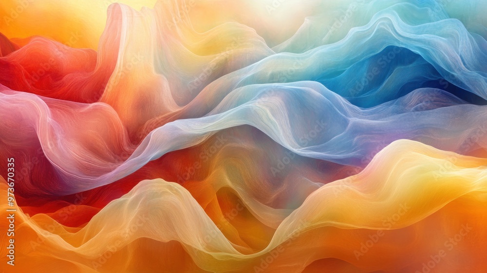 Abstract colorful background with flowing waves of fabric. Abstract colorful background with flowing waves of fabric.