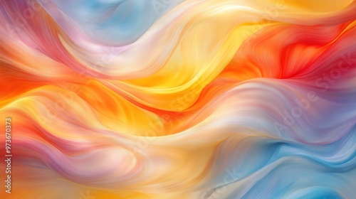 Wallpaper Mural Abstract background with colorful wavy lines, blending from orange to blue. Torontodigital.ca
