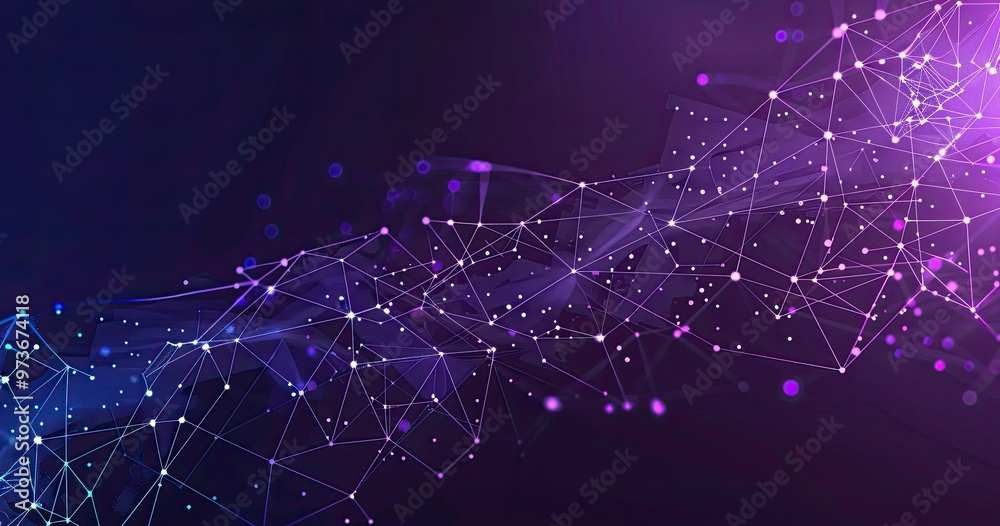 Obraz premium An abstract digital background featuring interconnected lines and dots, symbolizing data flow and connectivity in technology.
