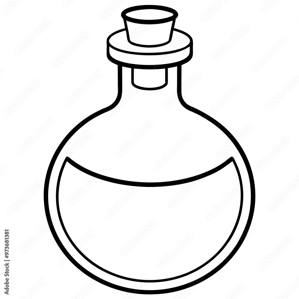 medicine flask outline coloring book page line art drawing medicine flask outline coloring book page line art drawing