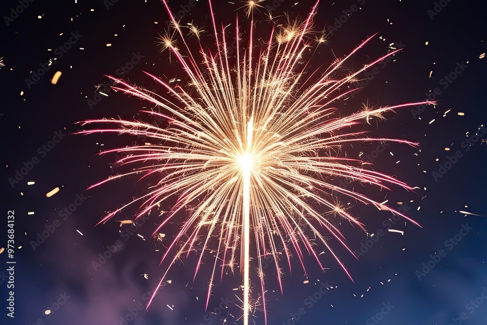 Fototapeta premium Radiant Sparkler with Firework Effect and Dynamic Light Isolation