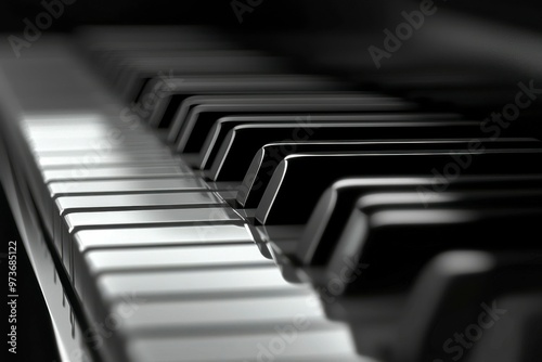 Close-up of Black and White Piano Keys