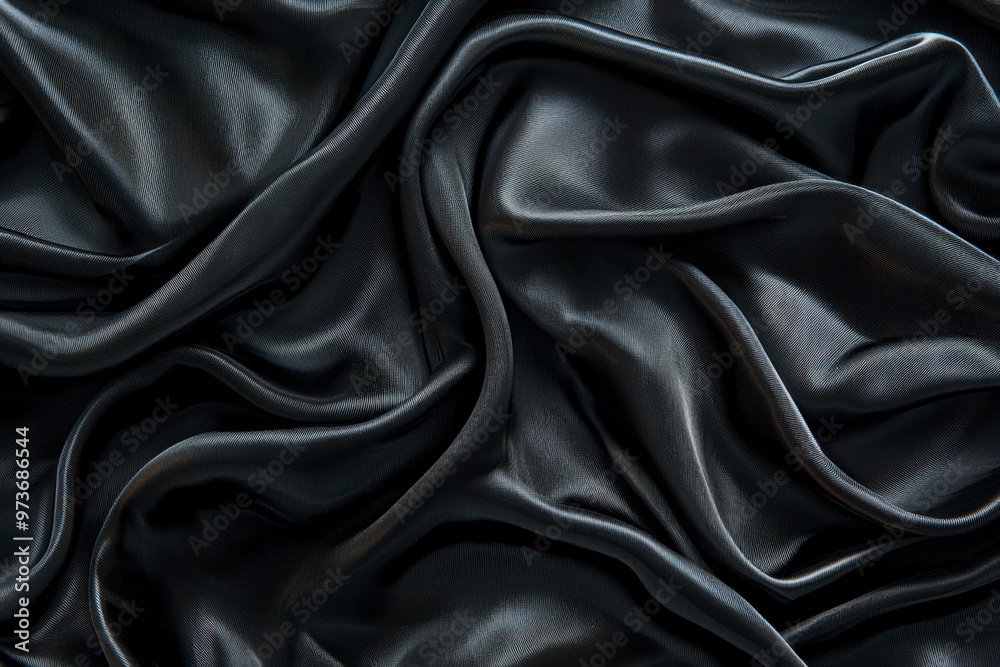 Fototapeta premium Abstract Draped Black Fabric with Subtle Texture