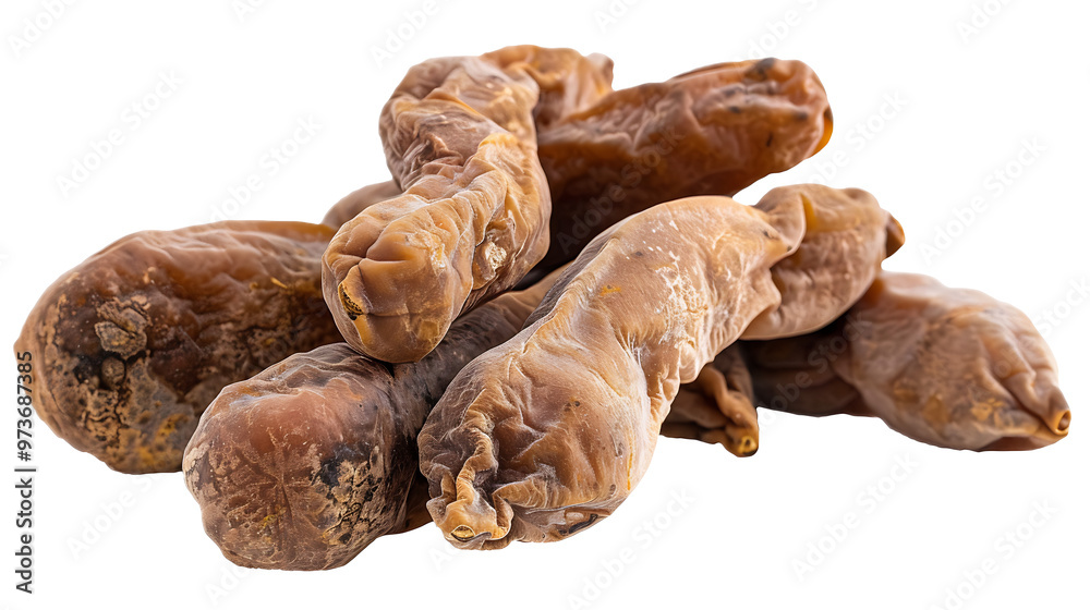 A handful of dried tamarinds with a transparent background. A handful of dried tamarinds with a transparent background.