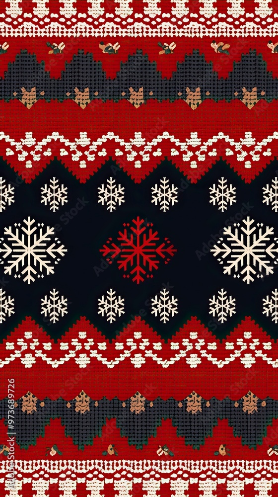 Ugly sweater Christmas party border. Knitted background pattern Ugly sweater Christmas party border. Knitted background pattern