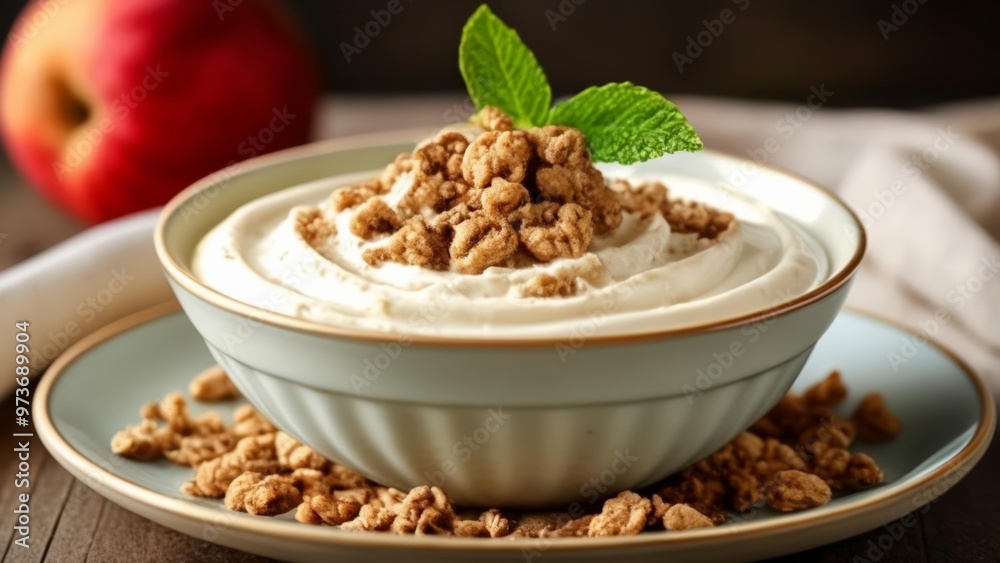 Obraz premium Deliciously indulgent dessert with a touch of freshness