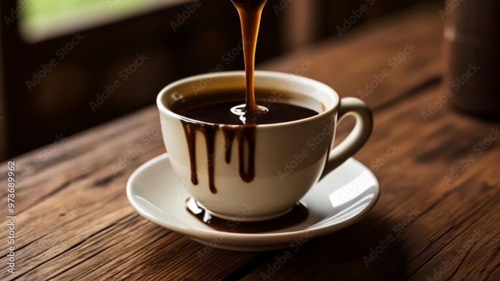 A moment of indulgence Hot chocolate with a drizzle of caramel A moment of indulgence Hot chocolate with a drizzle of caramel