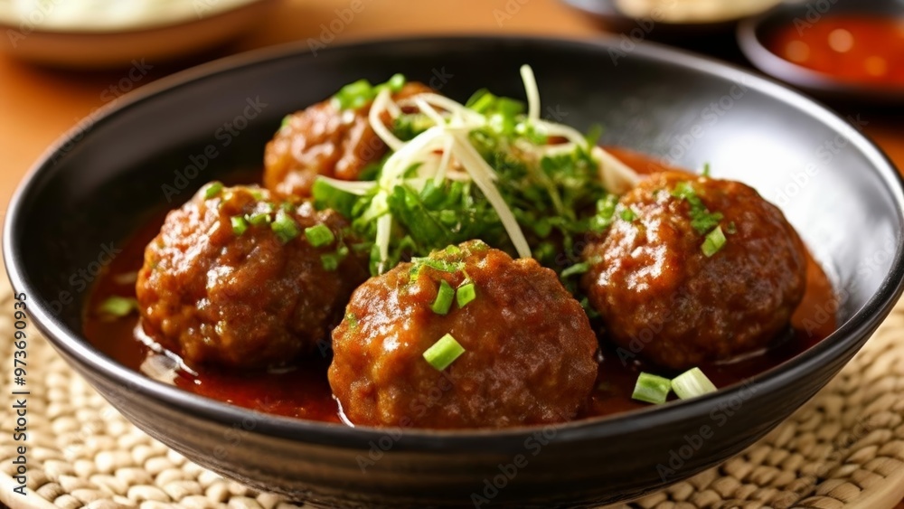 Delicious meatballs in a rich sauce ready to be savored Delicious meatballs in a rich sauce ready to be savored
