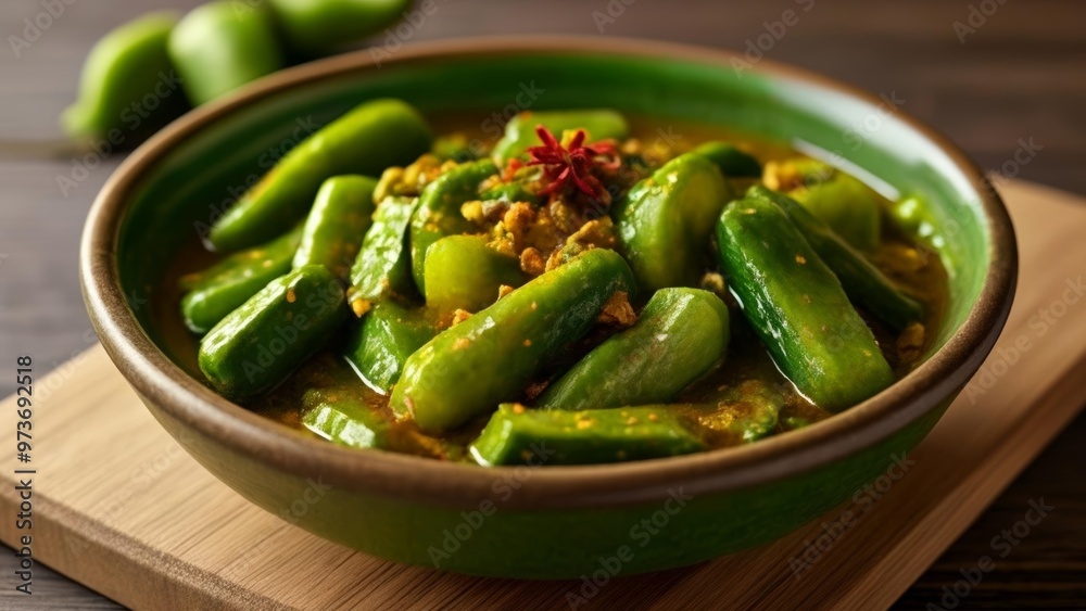 Delicious green beans in a bowl ready to be savored Delicious green beans in a bowl ready to be savored
