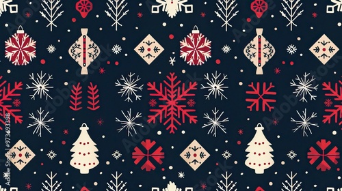 Wallpaper Mural Ugly sweater Merry Christmas party ornament background seamless pattern Torontodigital.ca