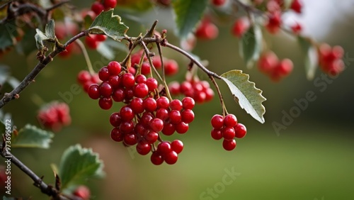  Vibrant red berries in full bloom