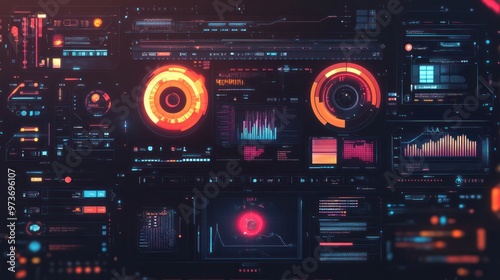 An abstract interface design showcasing a blend of touch-sensitive screens and digital overlays for a modern tech feel