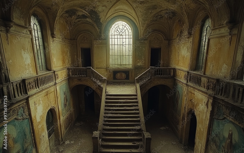 Eerie silence: abandoned, ancient castle standing in desolate gloom, its crumbling walls, dark corridors filled with haunting echoes of forgotten stories, mysterious shadows. Eerie silence: abandoned, ancient castle standing in desolate gloom, its crumbling walls, dark corridors filled with haunting echoes of forgotten stories, mysterious shadows.
