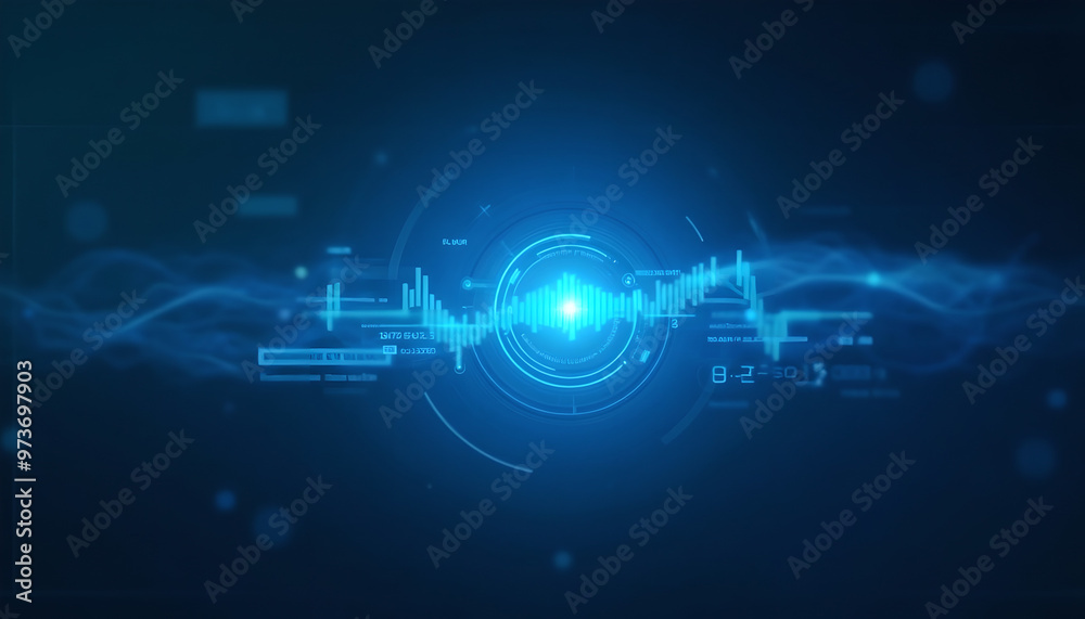 digital interface overlay displaying communication wave