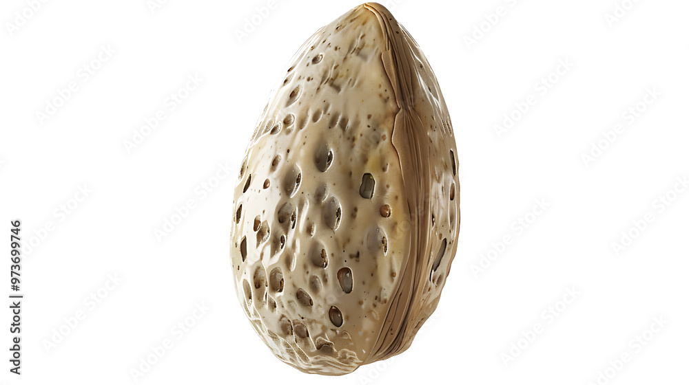 A shelled almond with a transparent background.