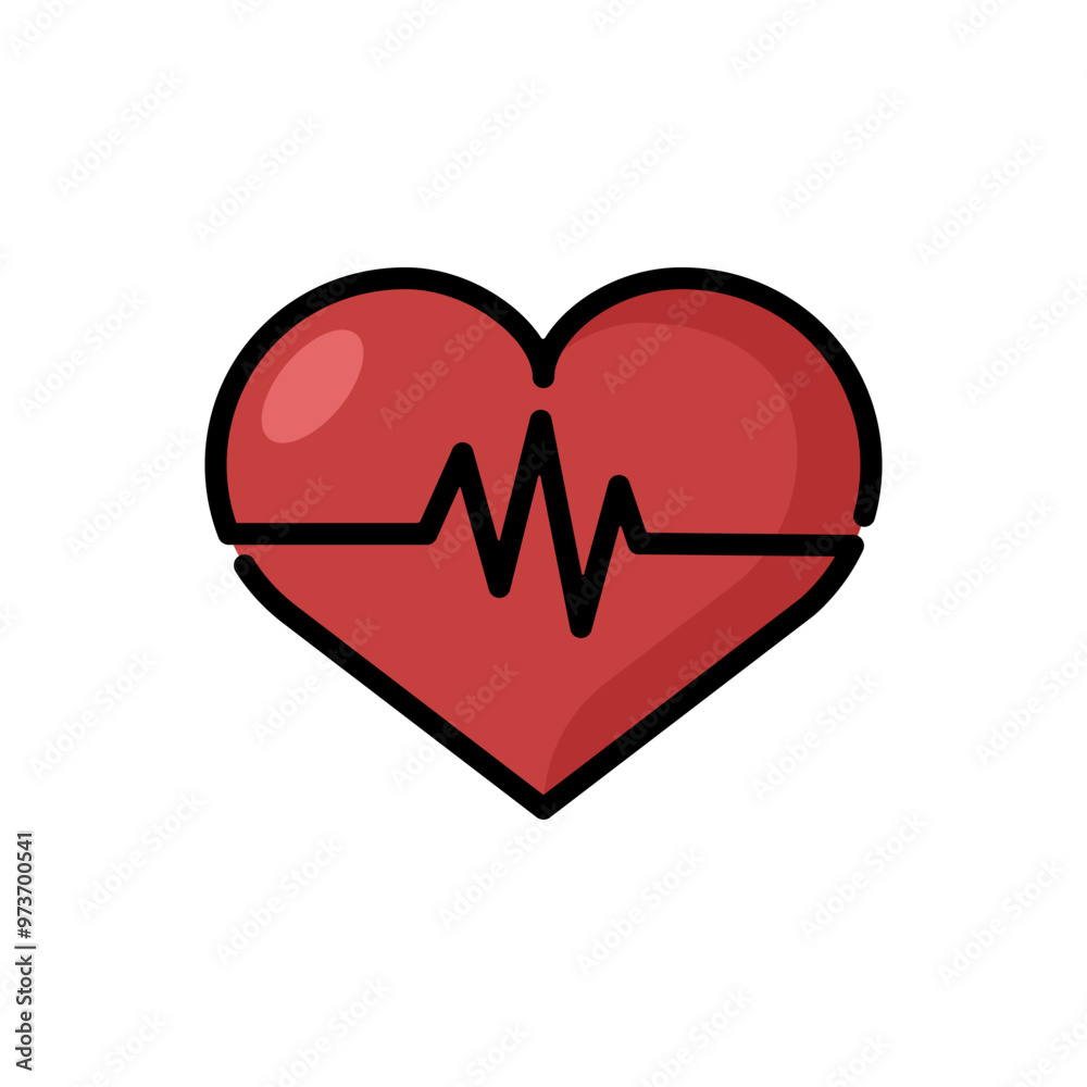 heart cardiogram icon for app or web
