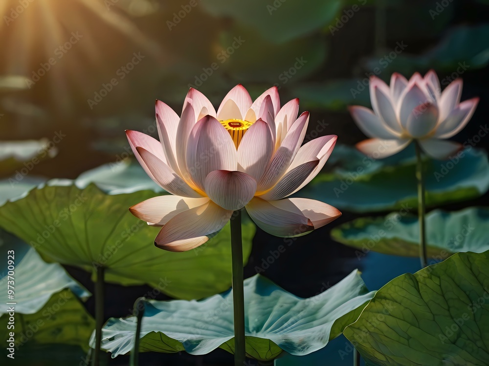 Obraz premium beautiful and stunning lotus flower close up during the day
