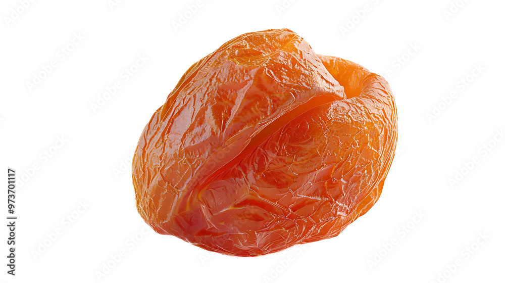 A single dried apricot with a transparent background. A single dried apricot with a transparent background.