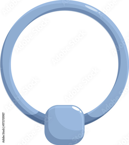 Simple blue ring piercing jewelry with a square bead, perfect for body modification enthusiasts