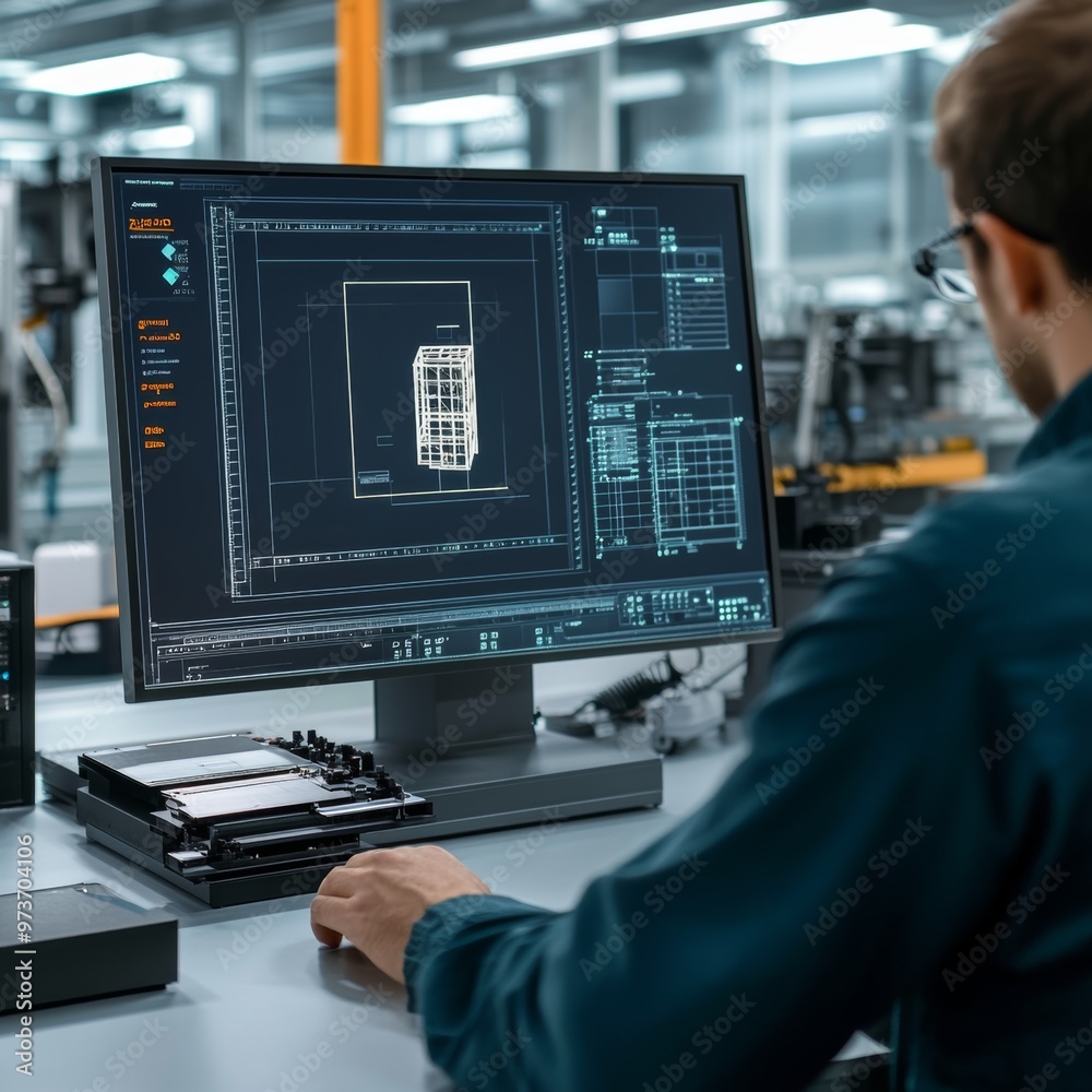 3D model of a product on a screen being analyzed for quality control, digital inspection, tech-driven product analysis 3D model of a product on a screen being analyzed for quality control, digital inspection, tech-driven product analysis