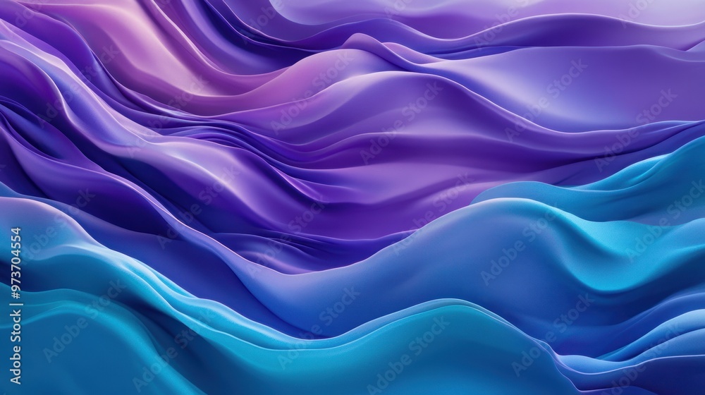 Fototapeta premium Abstract blue and purple wavy background.