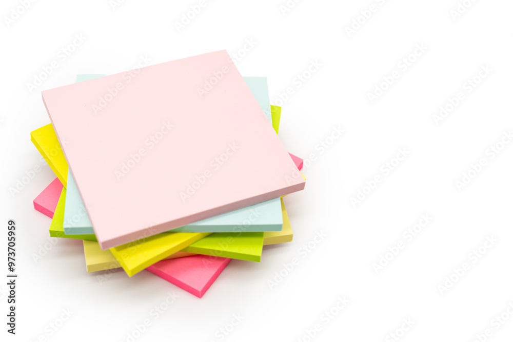 Blank colorful sticky note isolated on white background. Copy space. Blank colorful sticky note isolated on white background. Copy space.