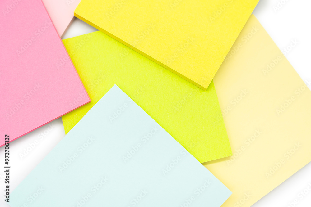 Blank colorful sticky note isolated on white background. Copy space. Blank colorful sticky note isolated on white background. Copy space.