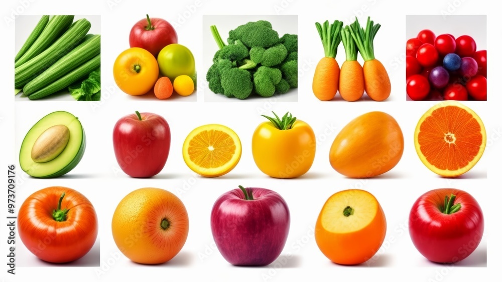 A vibrant array of fresh fruits and vegetables A vibrant array of fresh fruits and vegetables