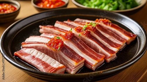  Deliciously grilled pork belly ready to be savored