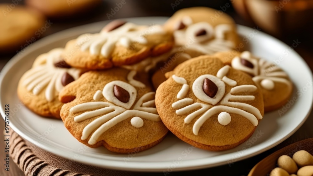 Deliciously decorated spider cookies on a plate Deliciously decorated spider cookies on a plate