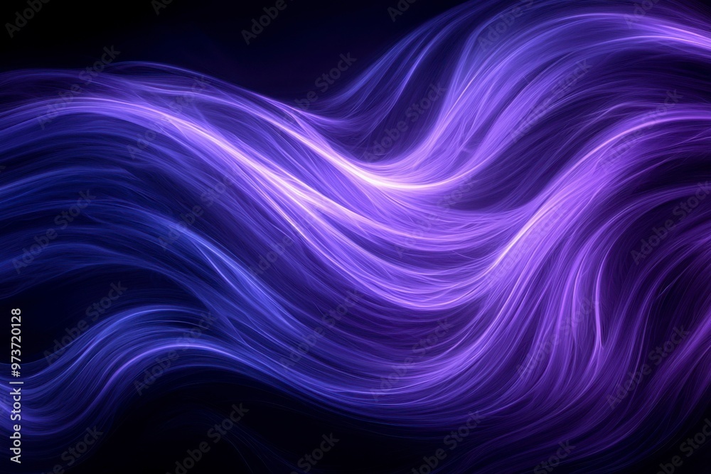 Obraz premium Abstract Swirling Purple and White Light Streaks on a Black Background