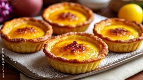  Deliciously baked mini custard tarts ready to be savored