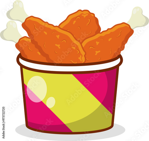 Illustration of fried chicken thigh vector